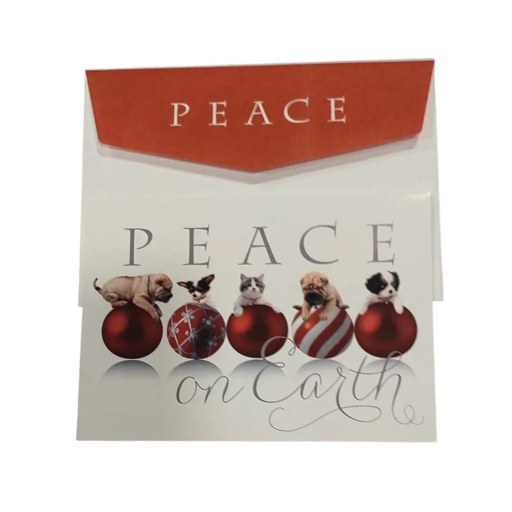 Set of 6 Christmas/Holiday Cards with Unique Envelopes Dogs/Cats/Pets/Animals